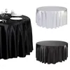 Table Cloth Solid Color Round Satin Tablecloth For Kitchen Dining Cover Wedding Dinner Birthday Party Decoration Supplies