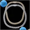 Pendant Necklaces Luxury Hip Hop 15Mm Ice Out Cuban Link Chain 925 Sier Four Row Moissanite Necklace For Women Men Drop Delivery Jew Dhlwz