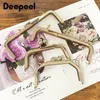 1Pc Deepeel Retro Square Embossed Bag Handles Metal Handmade Sewing Brackets Kiss Clasp Handbag Purse Frame Handle Accessories 240105