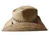 Baskar naturliga miljöskyddsanläggningar ipomoea paniculata handvävd cowboy hatt blekgul järn dekorativ sol