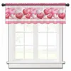Tenda San Valentino Amore Texture Piccola finestra Tulle Breve camera da letto Soggiorno Decorazioni per la casa Tende in voile