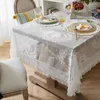 Masa bezi Fransız tarzı romantik dantel masa örtüsü beyaz jakard düğün dekorasyon ev el toz geçirmez zc103