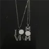 sublimation mom necklaces pendants for Mother's Day hot transfer printing materials consumables