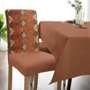 Housses de chaises rétro médiévales, motif turc, ensemble de housses de siège en Spandex extensible pour cuisine, décoration de maison, salle à manger