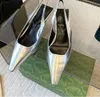 Najwyższej jakości kociątce obcasy Slingbacki Sandały pompki Stilletto damskie muły sukienki luksusowe projektantów biuro imprezowe