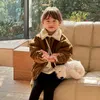 Giacche Abbigliamento per bambini Giacca corta imbottita in cotone con colletto in lana Inverno caldo casual alla moda per ragazzi e ragazze