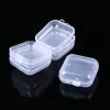 35x35x17mm Mini Clear Plastic Small Box Jewelry Earplugs Storage Box Case Container Bead Makeup Transparent Organizer Presentlådor LL