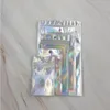 Holographic Color Multiple Size Bags 100 pieces Resealable Mylar Bags Clear Zip Lock Food Storage Packing Bags Amero