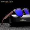 KINGSEVEN Handgefertigte schwarze Walnuss-Sonnenbrille für Herren, Holzbrille, Damen, polarisiert, Vintage-Stil, quadratisches Design, Oculos de sol, CX200707321E