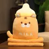 Kawaii Plushie bébé bouteille de lait avec couverture en peluche jouet tasse de lait en peluche oreiller doux enfant câlin décor maison coussin cadeaux 240105