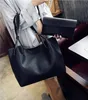 Bolso de mano liso a la moda, conjunto de 2 bolsos de compras rosa para mujer, bolso de mano gris y marrón para mujer 240104