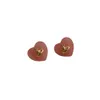Viviennely Westwoodly Saturn boucles d'oreilles coeur pêche boucles d'oreilles coeur en résine rose Design doux boucles d'oreilles à la mode pour les femmes