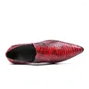 Chaussures habillées Chaussure Hombre Rouge Python Peau En Cuir Verni Hommes Pour Hommes Formelle À Lacets Mocassins Bout Pointu Bureau De Mariage