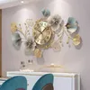 Metal wall digital clock 3D wall clocks home decore New Chinese Ginkgo biloba Wall clock modern design Living room decoration 2104286V