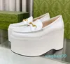 Wedge loafers dames hoog platform hiel designer schoenen lente herfstpompen waterdichte mode loafers canvas crocodil lederen topkwaliteit luxe kantoorfeestje