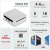 SZBOX S58 Ryzen 7 5800H MINI PC DDR4 3200MHz 16GB 512GB PCIe4.0 NVMe SSD WIFI6 BT5.2 ordinateur de jeu de bureau 240104