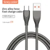 65W 6A Zinklegeringslang USB Typ C Super Fast Charging Cable för iPhone15 Pro Max Samsung S23 Xiaomi 13 Poco OnePlus Charger Wire Cord 1m