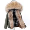 Maomaokong Fur Parka Winter Women with Fox Fur Women Parkas Real Fur Coat Natural Raccoon Fur Collar Hooded Warm 240105