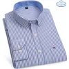サイズS -7XLブルーメンシャツ長袖100％コットンオックスフォードソフト快適なレギュラーフィット品質ビジネスマンカジュアルシャツ240104
