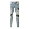 jeans baggy jeans empilés hommes jeans violets designer violets droits blancs look ivntage parfait avec jambe droite réutilisation du denim façons créatives réparation de recyclage