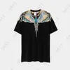 ChinaWtrends T-shirts Designer Mens T-shirt Fashion Tide Gradient Colorful Wings Co-Ed Black and White Feathers MB Tshirt