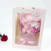 Jarown sabonete flor rosa buquê de flores artificiais rosa rosa flor falsa decoração de casamento dia dos namorados presente de aniversário flor 240105