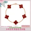 Charm Bracelets Luxury Van Clover Designer Bracelet Gold High Edition Fanjia Five Flower Female White Fritillaria Red Agate Diamond Liftin With Box