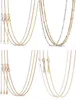 Pendanthalsband Original S925 Rose Gold Sliding Clasp Beaded Chain Basic Necklace Fit s för armband pärla charm DIY juvelrypendant9263100