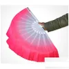 Andra festliga partier Dance Fans Fashion Gradient Color Chinese Real Silk Veil Fan Kungfu Belly Dancing for Wedding Gift Fa Dhqxw