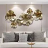 Moderno Ferro Battuto 3D Fiore D'oro Decorazione Murale Decorazione Della Casa Soggiorno Appeso A Parete Artigianato el Portico Wall Sticker Ornamenti 21259P