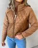 Jaquetas femininas topo zíper design retalhos teddy puffer casaco 2024 início da primavera mais recente casual gola manga longa grossa