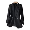 Cappotto da donna Primavera Autunno Abito kaki Moda Coreano Blazer a maniche lunghe Giacca da donna Casual Office Ladies Blazer Top 231229