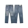 Jeans viola firmati per moda uomo jeans splicing pantaloni in denim strappati lusso hip hop in difficoltà uomo donna jeans neri Galleres