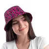 Береты Розовый Террор Череп Панама Для Женщин Мужчин Студенты Складные Боб Рыболовные Шляпы Панама Кепка Уличная Одежда
