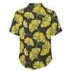 Men's Casual Shirts Ginko Biloba Print Yellow Leaves Vacation Shirt Hawaiian Cool Blouses Man Graphic Big Size