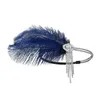 Grampos de cabelo 1920 Gatsby Headpiece Mulheres Meninas Preto Headband Strass Lantejoulas Vintage Festa Frisada Flapper Pena