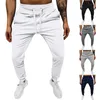 Calças masculinas com cordão sweatpants cintura média casual com espuma atlética fit homens mens esfrega bolsos lixívia para