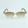 Niekończące się luksusowe diamentowe okulary przeciwsłoneczne 3524012 Naturalne miksowanie okularów klaksonów soczewki 3.0 Grubość