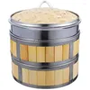 Double chaudières panier vapeur bambou chinois Dim Sum Dumpling paniers de riz asiatiques vapeur marmite en bois ustensiles de cuisine cuisson vapeur cuiseur cuisine