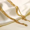 Chains INS Stainless Steel Three-Layer Chain Necklace 18K Gold-Plated Women's Fashion All-Match