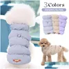 Dog Apparel Soft Warm Clothes Winter Padded Puppy Cat Coat Jacket For Small Medium Dogs Kitten Vest Pet Outfit Drop Delivery Home Gard Otkxi