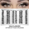 False Eyelashes 20/10/5Pairs Half Lashes Natural Fake Wispy Long Make Up 3D Mink Eyelash Extension