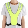 Vêtements de moto Gilet de course de nuit Taille réglable avec lumière LED Sécurité réfléchissante Haute visibilité pour le cyclisme en plein air