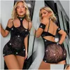 Robes décontractées de base Femmes sexy Robe érotique Lingerie Babydoll Sous-vêtements Chemises translucides Teddies Bodys Costumes Doll Drop Dhot9