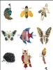 Alfileres broches joyería 2021 Mti Color esmalte Ainmal para mujeres pavo real abeja mariposa búho flamenco loro broche de cristal Pin4055125