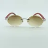 A3524016-7 fashion classic cutting lenses sunglasses natural original wooden temples retro oval glasses size 58-18-135mm