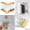 Water Bottles Portable Natural Crystal Glass Cup Gravel Energy Water Bottles Bamboo Er Kettle Outdoor Sports Cups Drop Delivery Home G Dhmx9