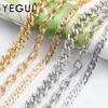 الأساور yegui c150 ، سلسلة DIY ، مطلية روديوم ، مطلية بالذهب ، 0.3 ميكرون ، معدن نحاسي ، سحر ، قلادة سوار DIY ، صنع المجوهرات ، 1M/لوت