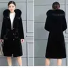 Manteau en fausse fourrure pour femme, style long, extérieur, plus un grand pardessus épais, hiver 2023, 240104