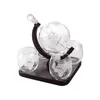 Conjunto de óculos de uísque de vidro cristal, garrafa criativa de globo com veleiro embutido, um presente requintado para homens 240104